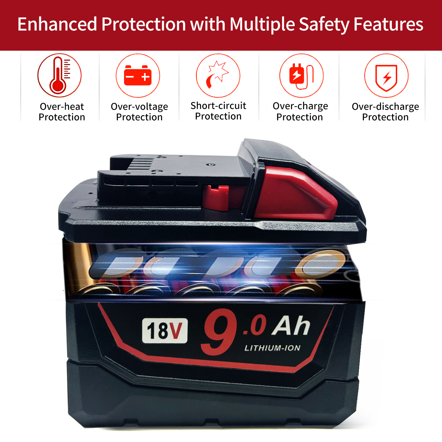 18V 9.0Ah High-Capacity Battery – Compatible with M18 XC Series - Image 3