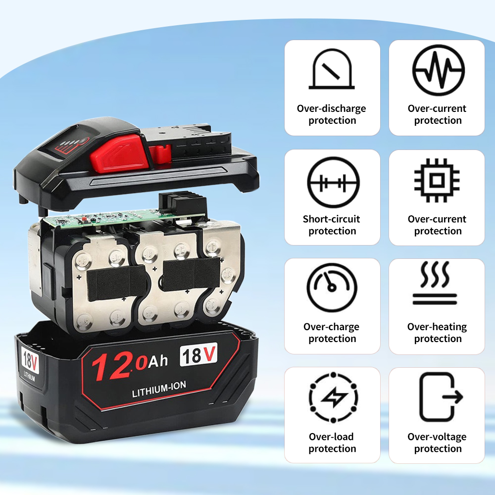 Replacement Battery Compatible with Milwaukee M18 Tools – 18V 12.0Ah - Image 6