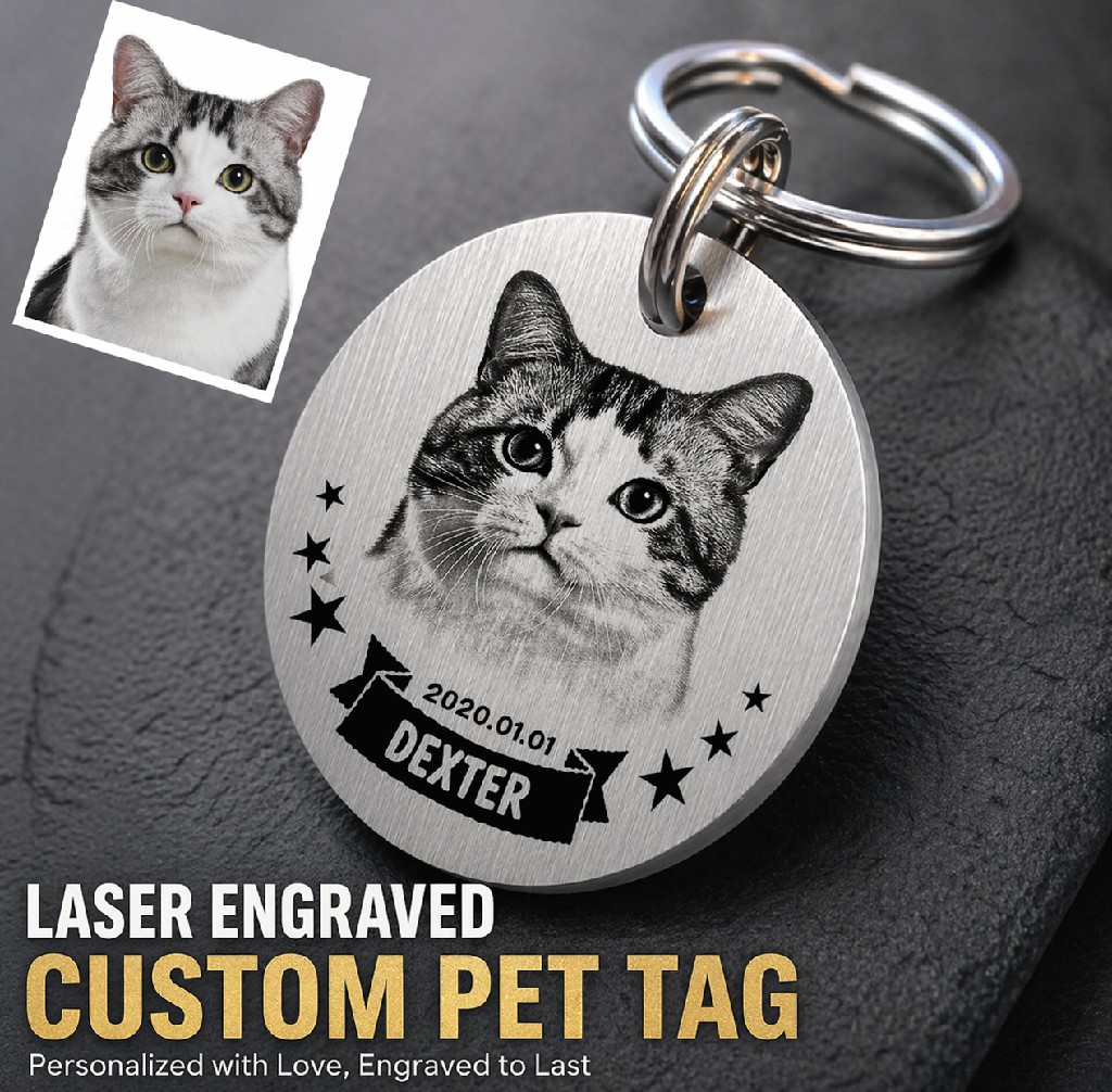 Choose Your Preferred Design Style and Customize a Unique Look for Your Pet’s ID Tag with Detailed Engraving and Timeless Appeal