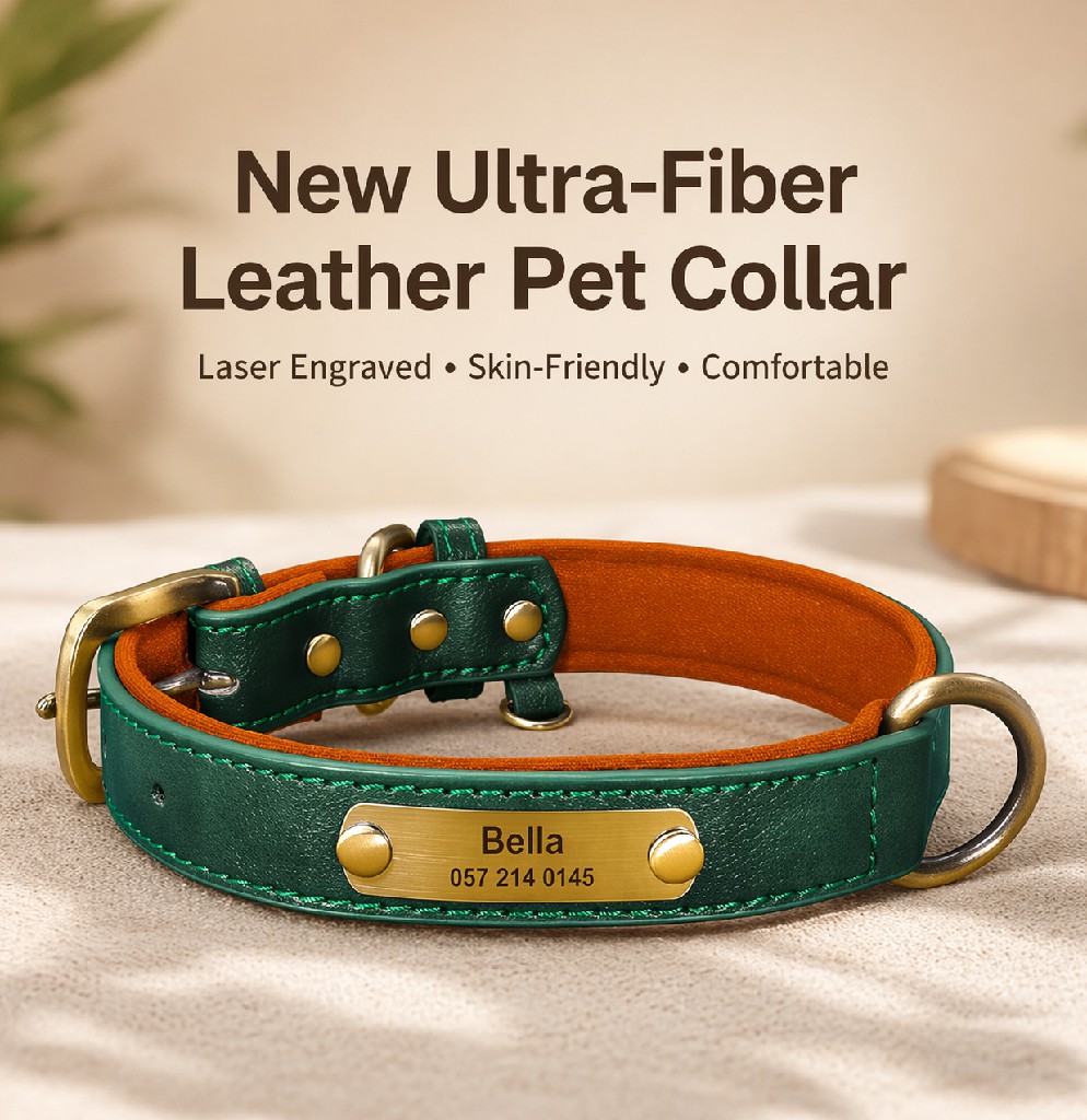 Personalized Pet Collar with Engraved Nameplate, Soft Microfiber PU, Adjustable Fit & Durable Metal Hardware - Image 5