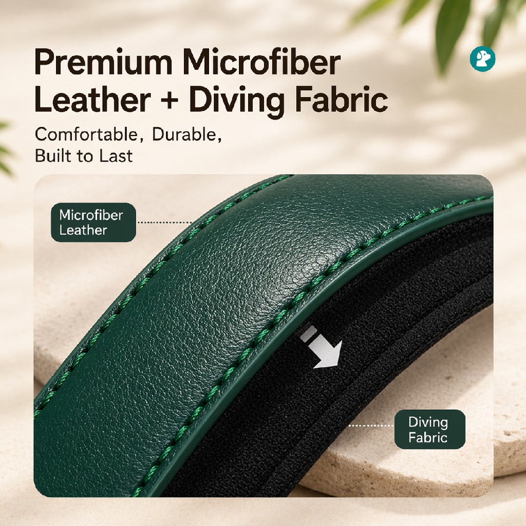 Personalized Pet Collar with Engraved Nameplate, Soft Microfiber PU, Adjustable Fit & Durable Metal Hardware - Image 3