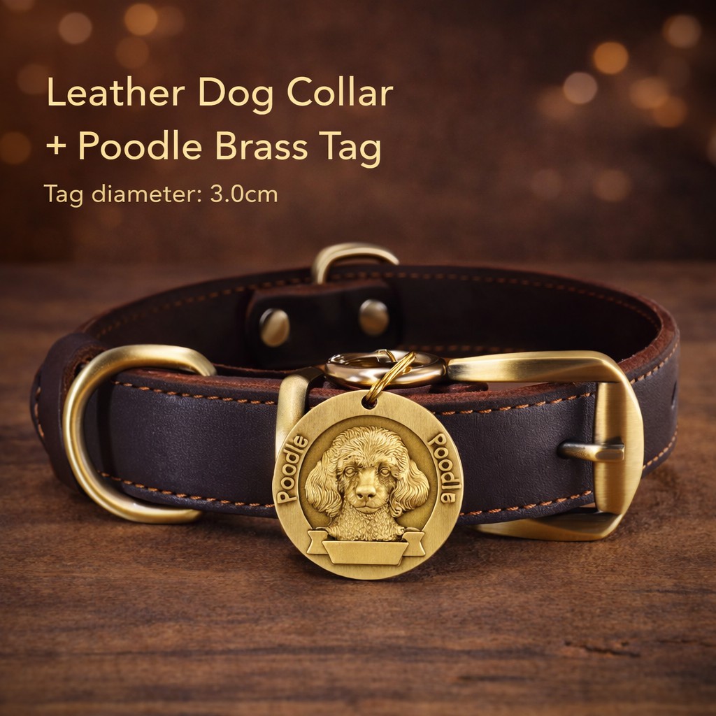 Custom Leather Dog Collar with Engraved Brass Name Tag & Bell – Personalized Pet ID for Small, Medium & Large Dogs - Image 10