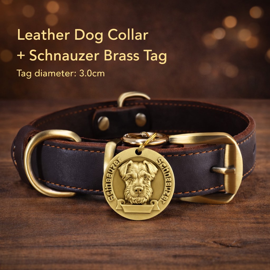 Custom Leather Dog Collar with Engraved Brass Name Tag & Bell – Personalized Pet ID for Small, Medium & Large Dogs - Image 11
