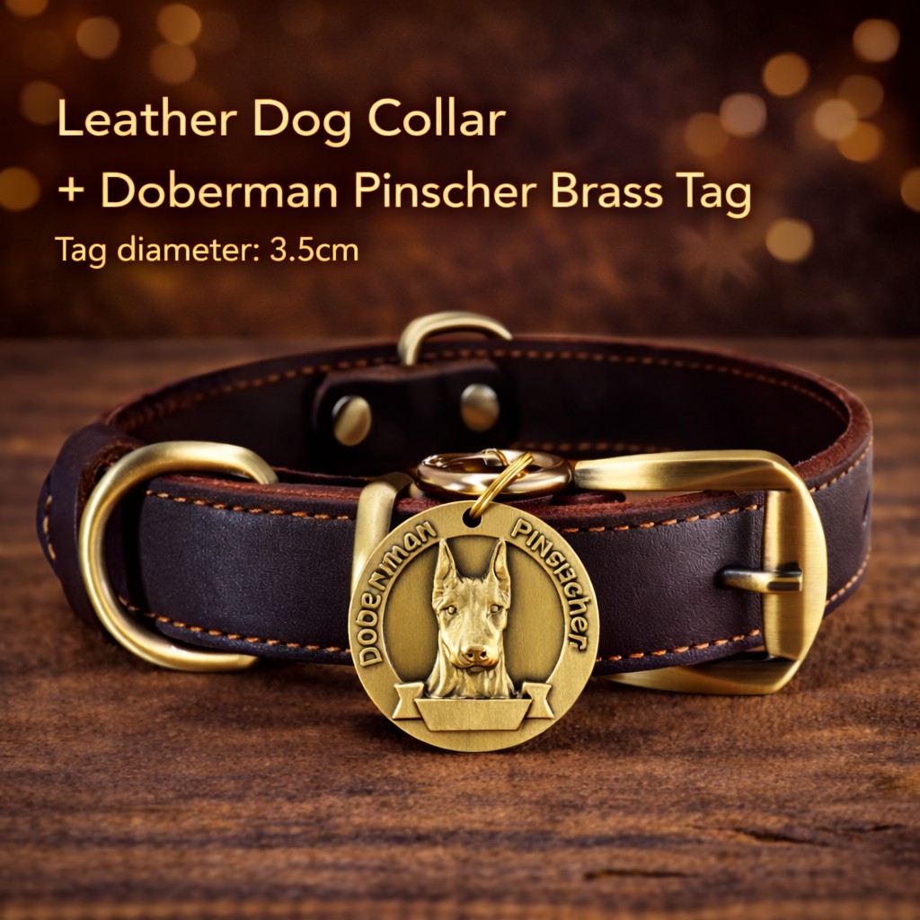 Custom Leather Dog Collar with Engraved Brass Name Tag & Bell – Personalized Pet ID for Small, Medium & Large Dogs - Image 15