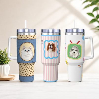 Custom Pet Photo Tumbler 40oz Personalized Mug Gift