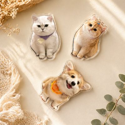 Custom Pet Fridge Magnet Rotating Acrylic Photo Gift