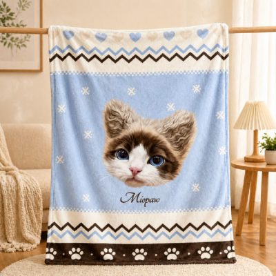 Custom Pet Photo Blanket Personalized Cat & Dog Throw