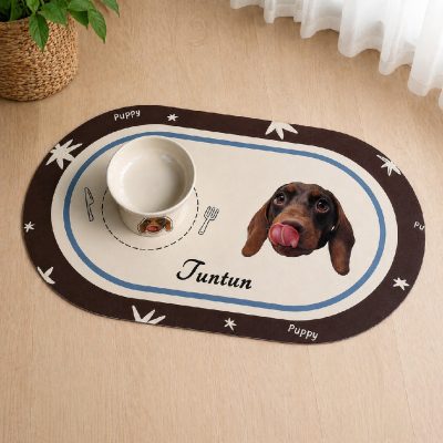 Custom Pet Placemat with Photo & Name Feeding Mat