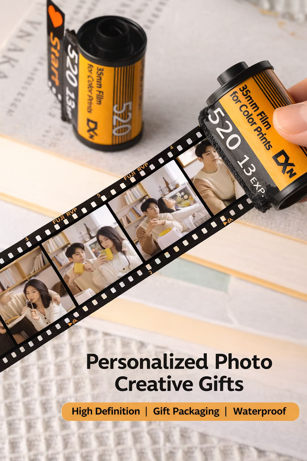 Personalized Film Photo Album – Custom Picture Roll Gift for Couples, Anniversary & Special Memories