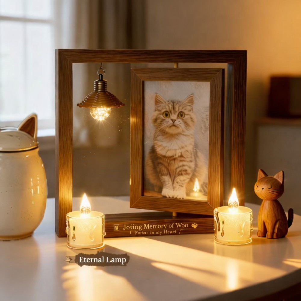 Personalized Pet Memorial Frame with LED Light, Custom Engraving & Photo Display – A Meaningful Keepsake Gift for Pet Lovers - Image 2