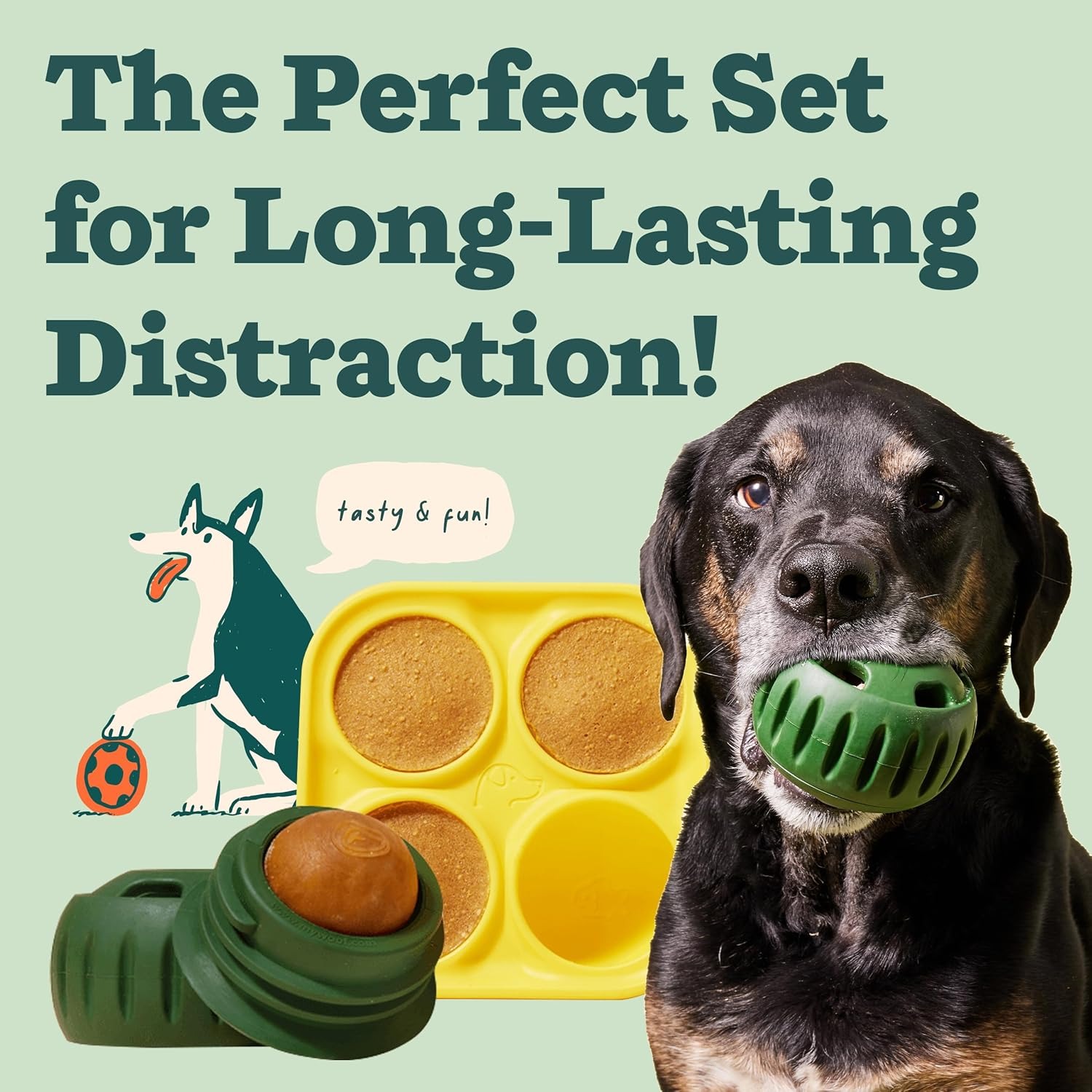 Pupsicle Interactive Dog Ball Toy & Treat Tray – Long-Lasting, Easy to Clean, for Medium & Large Dogs