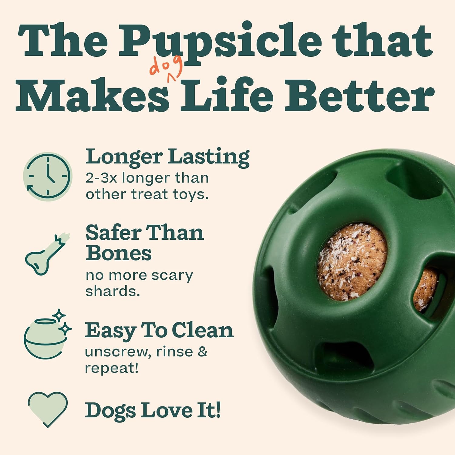 Pupsicle Interactive Dog Ball Toy & Treat Tray – Long-Lasting, Easy to Clean, for Medium & Large Dogs - Image 12