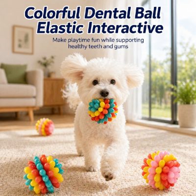Interactive Pet Dental Chew Ball Toy for Cats & Dogs