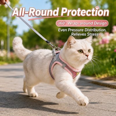 Anti-Escape Breathable Cat Harness & Leash Set Adjustable Vest