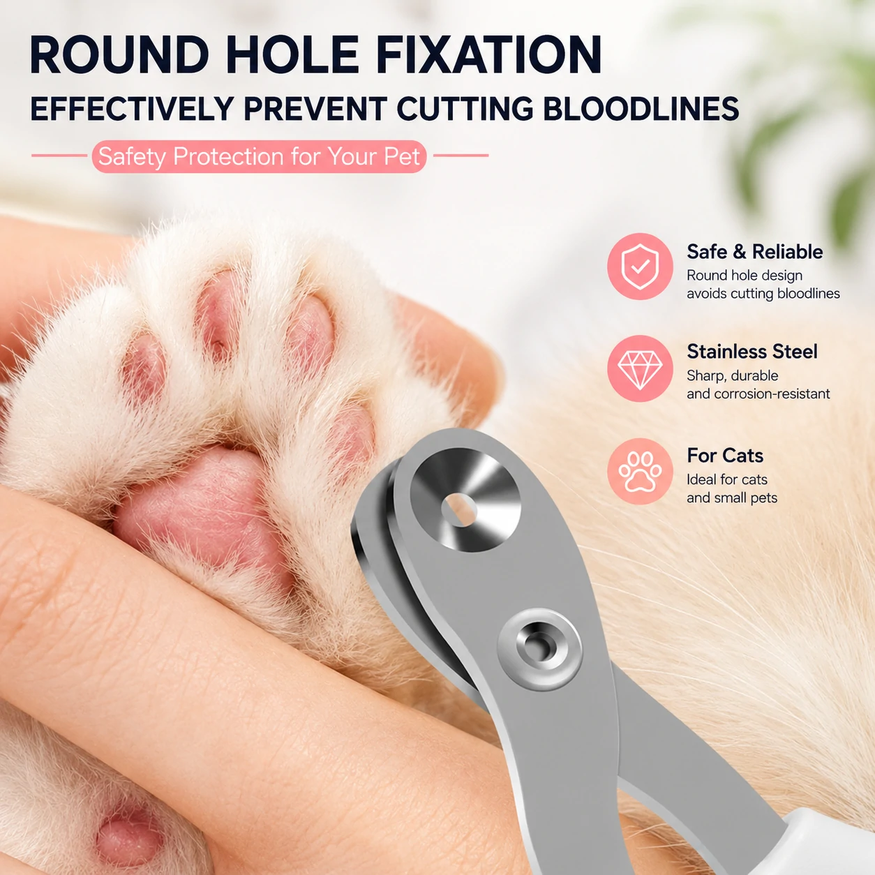 Safe Quick-Trim Pet Nail Clippers for Cats & Small Dogs - Image 2