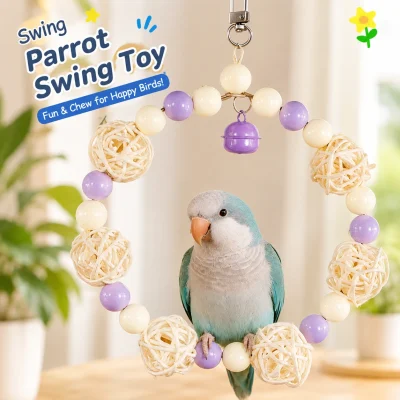 Rattan Ball Bird Swing Toy