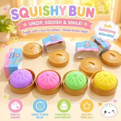 Rainbow Mystery Squishy Bun Toy