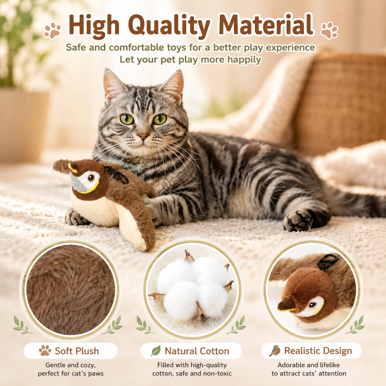 Interactive Flapping Bird Cat Toy - Image 4