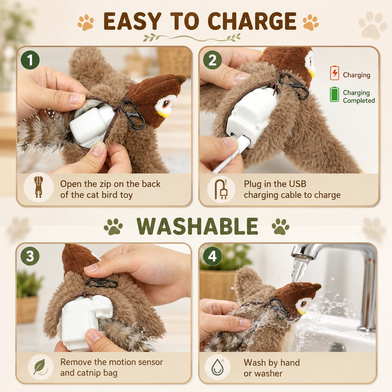 Interactive Flapping Bird Cat Toy - Image 5