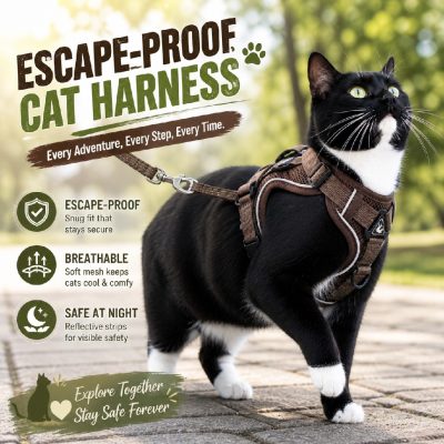 Escape-Proof Cat Harness & Leash Set Adjustable Breathable Vest