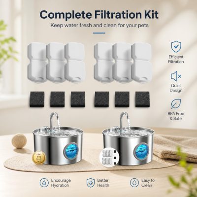 Cat Water Fountain Filter Replacement for Stainless Steel S11