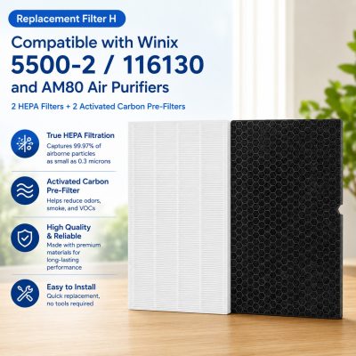 1-2 Sets Filter H Replacement for Winix 5500-2 AM80 116130