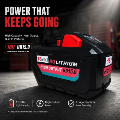 18V 15.0Ah High Output Replacement Battery
