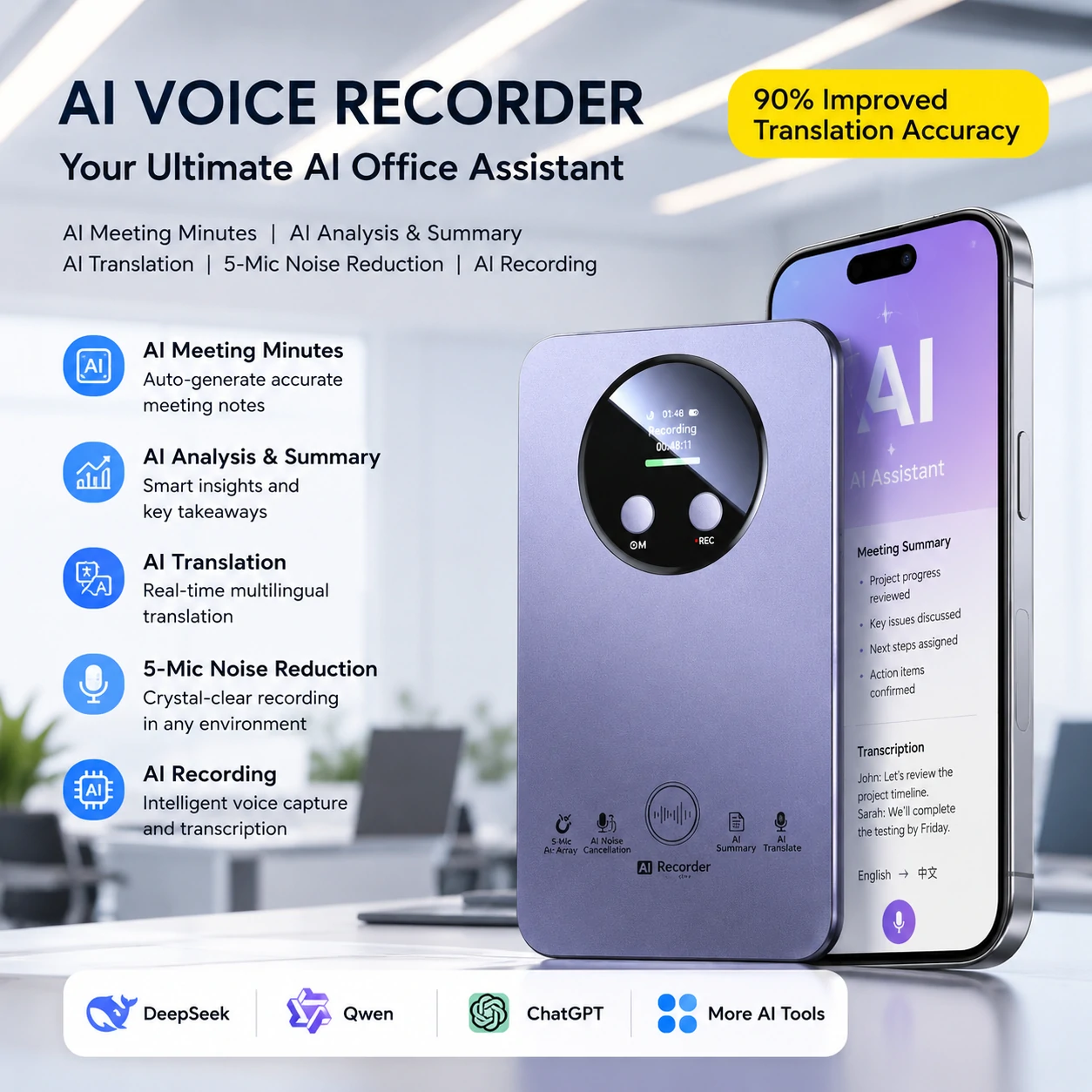 AI Voice Recorder with Real-Time Transcription & Translation