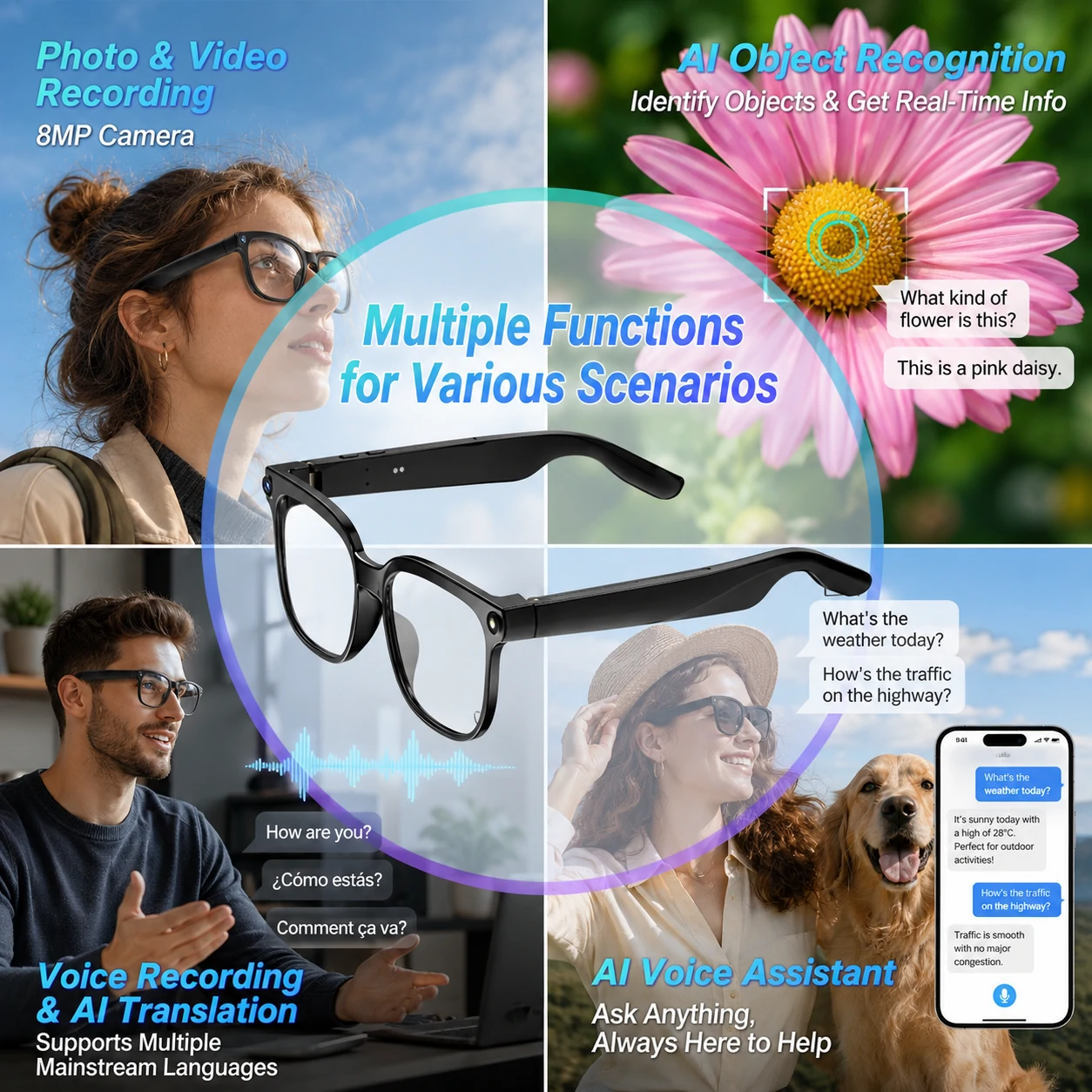 AI Camera Glasses with Translation Features - Image 2
